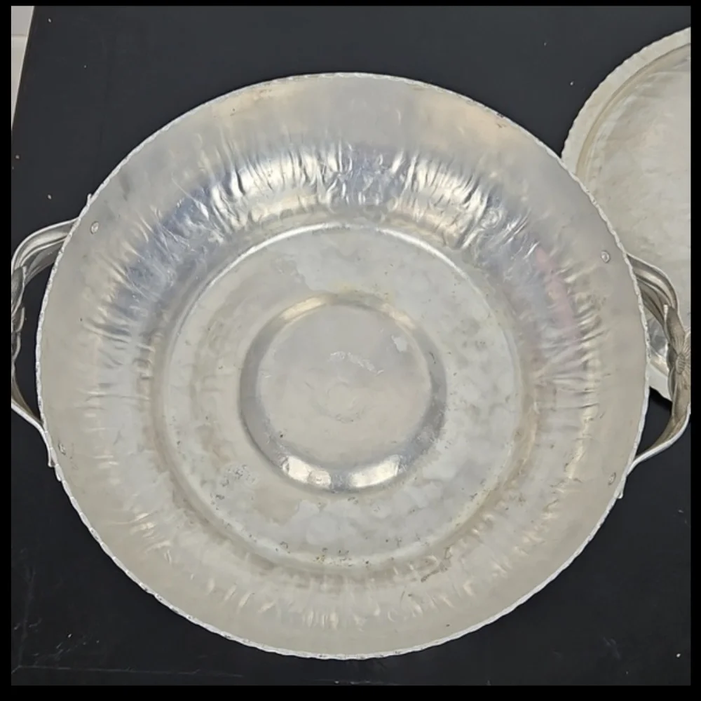 Vintage Rodney Kent Hammered Aluminum Tulip Casserole Dish with Lid